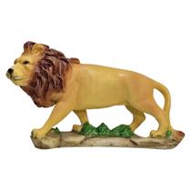 Leão Na Base Força Poder Estatueta Animal Decoração Resina