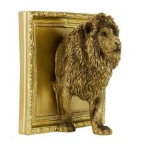 Leão Saindo Da Moldura Dourado 22cm - Enfeite Decorativo Resina Leão Saindo Da Moldura Dourado 22cm - Enfeite Decorativo Resina