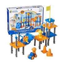 Learning Resources City Engineering and Design Building Set, Engineer STEM Toy, 100 Peças, Idades 5+,Multi-cores