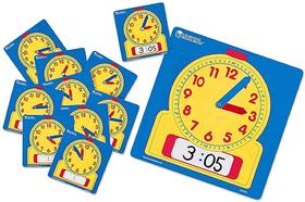 Learning Resources Write &amp Wipe Clocks Classroom Set, Laminado Dry-Erase, Teaching Aids, Set of 25, Ages 6+,Brown/a