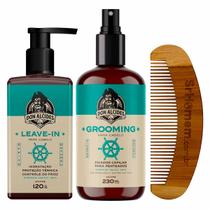 Leave-in 120g Grooming e Calico Jack Pente Curvo Don Alcides