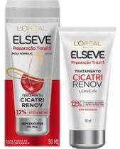 Leave-in Elseve L'Oréal Cicatri Renov Reparação Total 50ml Plástica Capilar Instantânea Proteção Térmica Antifrizz Maciez Brilho Desembaraço Imediato
