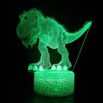 LED 3D Night Light Dinosaur colorido com controle remoto