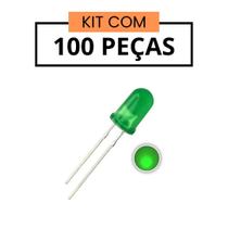 Led 5mm-vd-difuso 2.000-3.000mcd - Lp28mm - Kit 100 Peças Led 5mm-vd-difuso 2.000-3.000mcd - Lp28mm - Kit 100 Peças