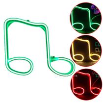 LED Armação Nota Musical Neon LED Verde 127V Decoração 801716