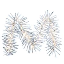 LED branco quente pré-iluminado Garland Vickerman 274 cm de pinho flocado