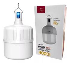 Led Bulb Portátil Recarregável 38w Bateria 4000mah Premium