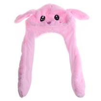 LED Bunny Moving Ears Hat Cartoon Plush Festa Brilhante Aniversário Luminoso Airbag Tampa Novo Cosplay Acessórios de fantasia - A