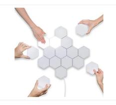 Led Colmeia Toque Luz Ima Parede Combinável 5 Unidades