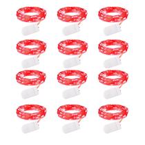 LED Fairy Lights Brightown, 20 LEDs, 2 m, impermeável, vermelho, pacote com 12
