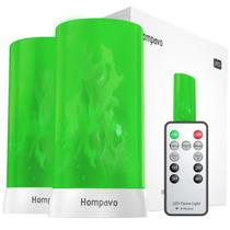 LED Flame Lights Hompavo atualizado com controle remoto e temporizador verde LED Flame Lights Hompavo atualizado com controle remoto e temporizador verde