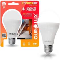 Led Lampada Bulbo Ourolux 9w 6500k 760 Lumens Bivolt com Sensor Presença