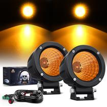 LED Light Pods Nilight 3 polegadas Amber Flood Round 2 unidades