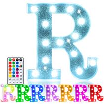 LED Marquee Letter Lights Pooqla Colorful Glitter Silver R
