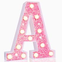 LED Marquee Letter Lights Pooqla Pink Glitter Alphabet A LED Marquee Letter Lights Pooqla Pink Glitter Alphabet A