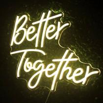 led neon better together - luminoso 60x40 com fonte led neon better together - luminoso 60x40 com fonte