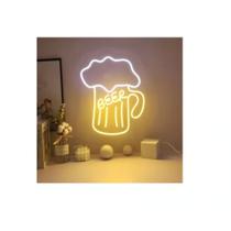 led neon copo de chopp - 26x23cm com fonte