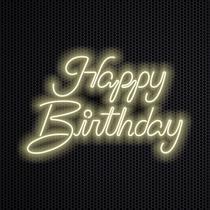 Led Neon em Acrílico - Happy Birthday 0,63 x 0,41cm