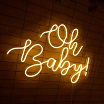 Led Neon Oh Baby - Letreiro Luminoso com fonte Led Neon Oh Baby - Letreiro Luminoso com fonte