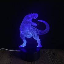 LED Night Light Dinosaur 3D que muda de cor para crianças com base