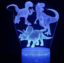 LED Night Light Dinosaur 3D que muda de cor para crianças com base