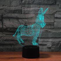 LED Night Light Donkeys 3D que muda de cor para crianças com base