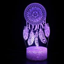 LED Night Light Dreamcatchers 3D que muda de cor para crianças