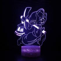 LED Night Light Dwarfs 3D que muda de cor para crianças e crianças