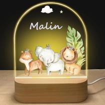 LED Night Light Lions Elephants 3D que muda de cor para crianças