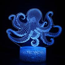 LED Night Light Octopus 3D que muda de cor para crianças com base LED Night Light Octopus 3D que muda de cor para crianças com base