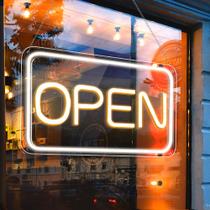 LED Open Sign ROLANCHE COB Chip Neon 16x9cm para empresas