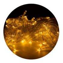 Led Pisca Cordão Com 10 Metros 100 Lampadas Formato Gota Fio Cor Crystal Tomada Luz Natal Ano Novo Cor:Branco Quente
