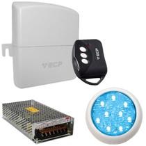 Led Piscina - Kit 1 Led Monocromático 9w + Central + Control