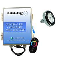 Led Piscina - Kit 1 Led Tholz 6W Inox RGB + Central + Controle Touch