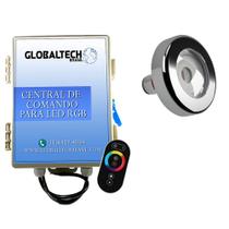 Led Piscina - Kit 1 Tholz Inox RGB 18W + Central + Controle Touch