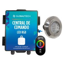 Led Piscina - Kit 1 Tiny Led INOX RGB com Central e Controle Touch