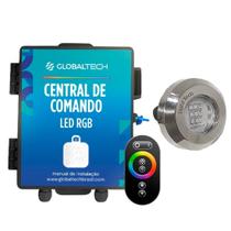 Led Piscina - Kit 1 Tiny Led INOX RGB com Central e Controle Touch - Light Tech