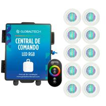 Led Piscina - Kit 10 Pratic SMD com Central e Controle Touch - Sodramar
