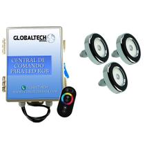 Led Piscina - Kit 3 Led Tholz 6W Inox RGB + Central + Controle Touch