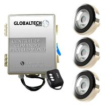 Led Piscina - Kit 3 Tholz Mono 6W Inox + Central Globaltech