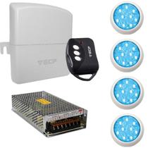 Led Piscina - Kit 4 Led Monocromático 9w + Central + Control