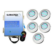 Led Piscina - Kit 5 Easy Led 70 + Central + Controle Touch