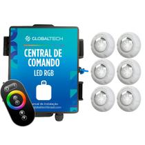 Led Piscina - Kit 6 Led RGB 9W Luxpool + Central de comando + Controle touch