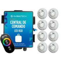 Led Piscina - Kit 8 Led RGB 9W Luxpool + Central de comando + Controle touch