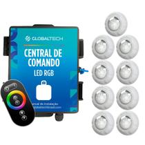 Led Piscina - Kit 9 Led RGB 9W Luxpool + Central de comando + Controle touch
