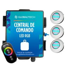 Led Piscina RGB - Kit 3 Easy Led 70 com Central e Controle Touch Led Piscina RGB - Kit 3 Easy Led 70 com Central e Controle Touch