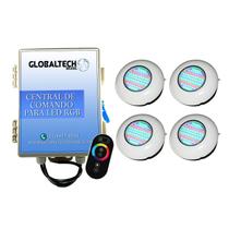 Led Piscina RGB - Kit 4 Easy Led 70 + Central + Controle Touch