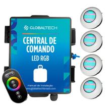 Led Piscina RGB - Kit 4 Easy Led 70 com Central e Controle Touch Led Piscina RGB - Kit 4 Easy Led 70 com Central e Controle Touch