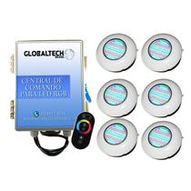 Led Piscina RGB - Kit 6 Easy Led 70 + Central + Controle Touch