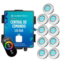 Led Piscina RGB - Kit 9 Easy Led 70 com Central e Controle Touch